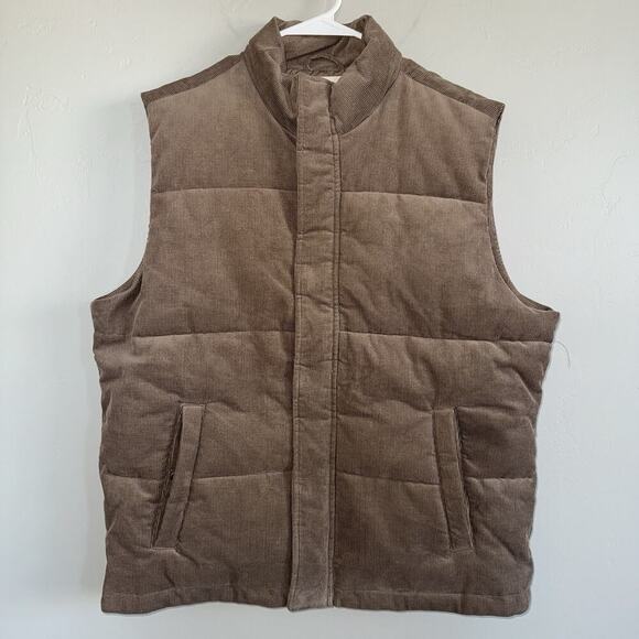 NWT Mutual Weave Corduroy Puffer Vest Brown Taupe Essense Men Size L Gorpcore - Picture 7 of 7